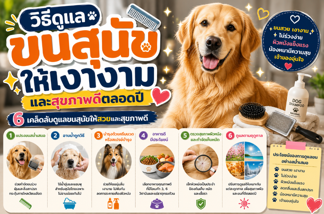 วิธีดูแลขนสุนัขให้เงางามและสุขภาพดีตลอดปี