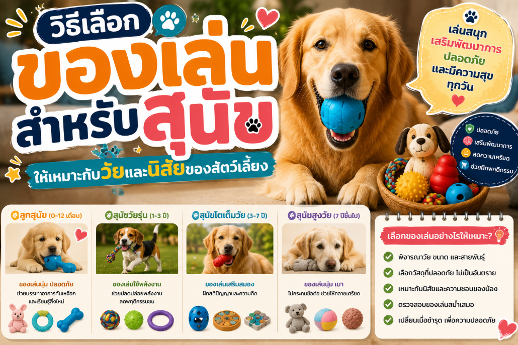 วิธีเลือกของเล่นสำหรับสุนัข ให้เหมาะกับวัยและนิสัยของสัตว์เลี้ยง